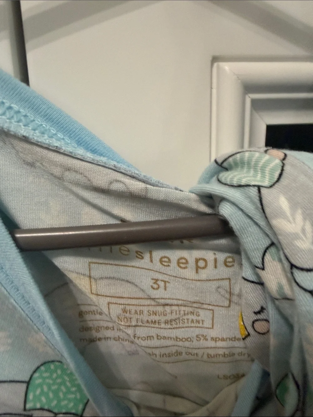 Little Sleepies Light Blue Elephant Print Pajama Top